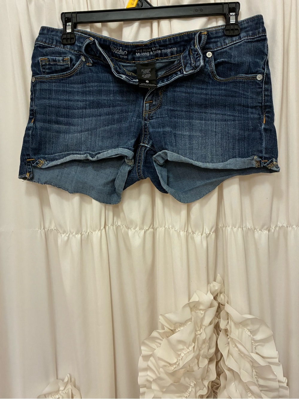 Dark Blue Denim Roll-Cuff Women's Shorts🌼